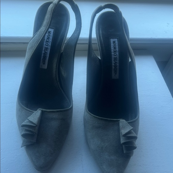 Manolo Blahnik Shoes - Size 7 grey suade heal